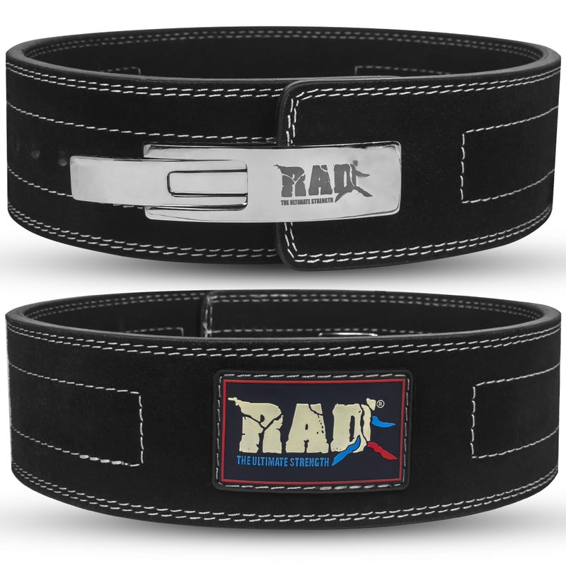 RAD Weight Lifting Belts Powerlifting and Weightlifting Belt with Lever Buckle, 10mm (Black, Large) - Image 1